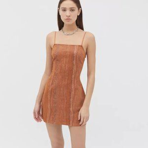 UO Orange/Brown Snakeskin Mini Dress